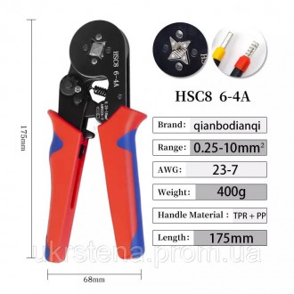 Кліщі для обтискання втулкових наконечників HSC8 — 6 — 4 використовують для опре. . фото 2
