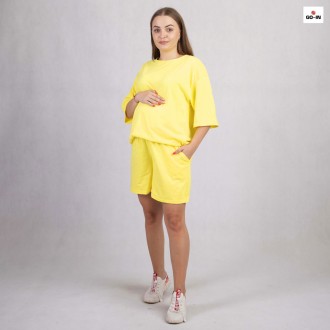 Костюм женский футболка с шортами оверсайз однотонный летний желтый 44-52р
Летни. . фото 3