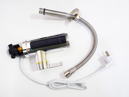 Проточный водонагреватель гибкий кран с экраном хром.пластик Delimano RX-011-1
. . фото 2