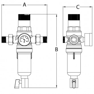 
Фильтр самоочистной с редуктором давления и манометром KOER KR.1242 - 1" (KR318. . фото 3