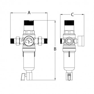 
Фильтр самоочистной с редуктором давления и манометром KOER KR.1249 1/2"НР (KR2. . фото 3