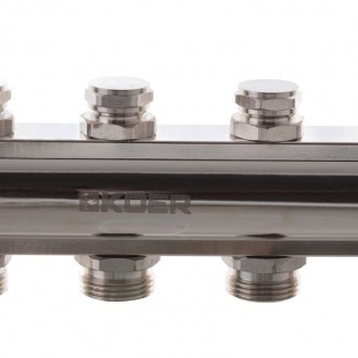 
Коллекторный блок с термостатическими клапанами KOER KR.1100-10 1”x10 WAYS (KR2. . фото 5