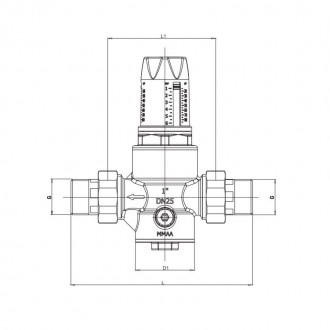 
Редуктор давления Roho R1202-075 - 3/4"НН, PN25 (1-6 бар) мембранный (RO0146). . фото 3