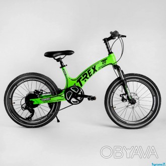 Детский спортивный велосипед зеленый 20’’ CORSO T-REX 21455 магниевая рама
Харак. . фото 1