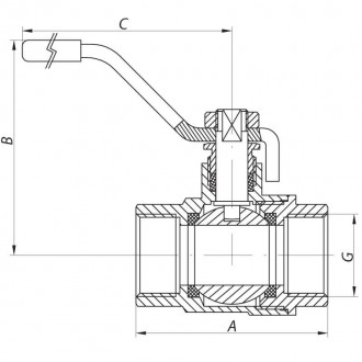 
Кран шаровый KOER 3/4" ГГР ГАЗ (KR.214.G) (KR0113). . фото 4