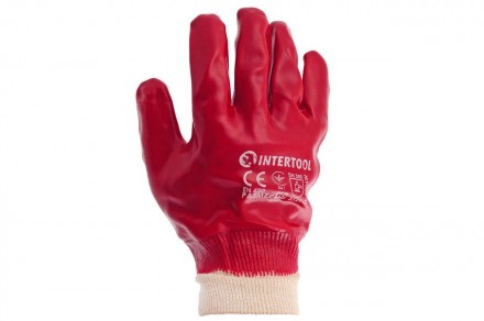 Перчатки Intertool - маслостойкие красные 6 пар
Перчатки SP-0006 на трикотажной . . фото 2