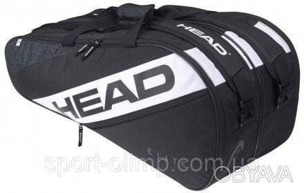 Тенісний чохол Head Elite 9R має дві кишені для ракеток та одягу. Дві зовнішні к. . фото 1