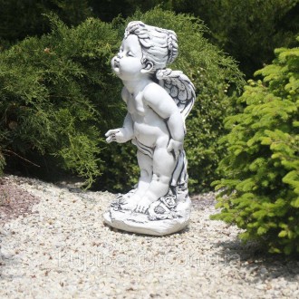 Садовая скульптура из полигипса серого цвета в виде ангела – это замечательное х. . фото 3