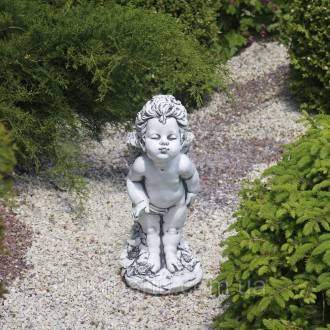 Садовая скульптура из полигипса серого цвета в виде ангела – это замечательное х. . фото 6