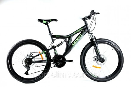 Гірський велосипед Azimut Blackmount 26 GD чорно-зелений
Azimut Blackmount - нов. . фото 2