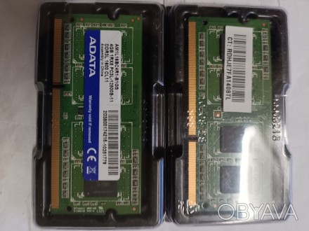 Оперативна пам'ять ADATA SODIMM 4Gb DDR3 1600MHz PC3-12800 (AM1U16BC4P2-B19. . фото 1