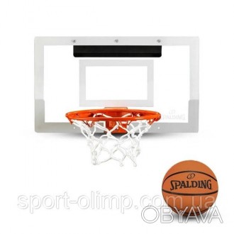 Баскетбольний щит Spalding MINI ARENA SLAM® 180° PRO прозорий 71x42см 56. . фото 1