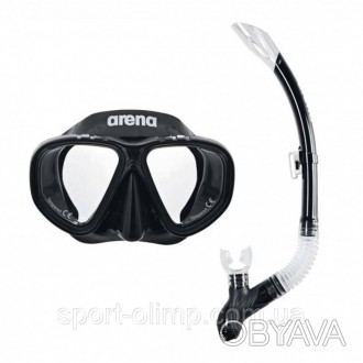 Набір маска і трубка для плавання Arena PREMIUM SNORKELING SET чорний OSFM 34683. . фото 1