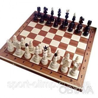 Шахматы MADON Индийские большие интарсия коричневый, бежевый, дерево 54х54см арт. . фото 1
