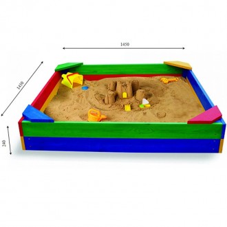  
Детская деревянная цветная песочница ТМ Sportbaby
Описание
Размеры:
Высота 0,2. . фото 3