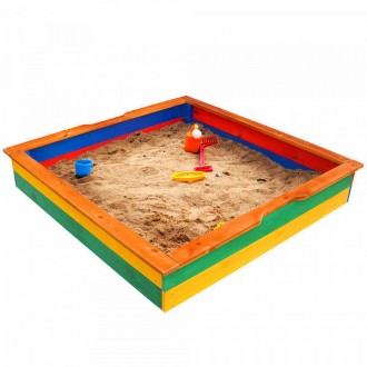 
Детская деревянная цветная песочница ТМ Sportbaby, размер 0,23х1,45х1,45м
Описа. . фото 2