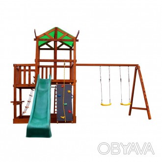 
Дитячий ігровой комплекс з гойдалками та гіркою "Babyland-5" ТМ SportBaby, розм. . фото 1
