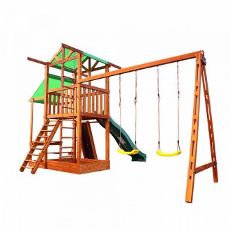 
Детская спортивная деревянная площадка Babyland-7, размер 3.2х 4.4х 4.6 м
 Хара. . фото 4
