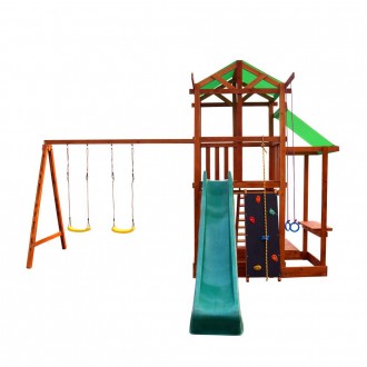 
Детская спортивная деревянная площадка Babyland-7, размер 3.2х 4.4х 4.6 м
 Хара. . фото 2