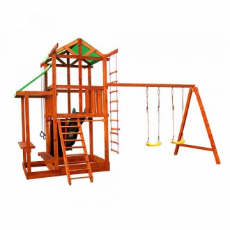 
Детская спортивная деревянная площадка Babyland-7, размер 3.2х 4.4х 4.6 м
 Хара. . фото 3
