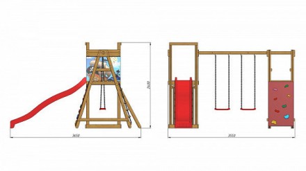 
Детский игровой комплекс с 2-мя качелями и горкой "SportBaby-6" ТМ SportBaby, р. . фото 5
