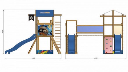 
Детский игровой комплекс с 2-мя горками "SportBaby-11" ТМ SportBaby, размер 3,1. . фото 3