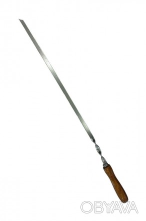 
Шампур для шашлыка с деревянной ручкой плоский 
 
 
Упругий коррозионно стойкий. . фото 1