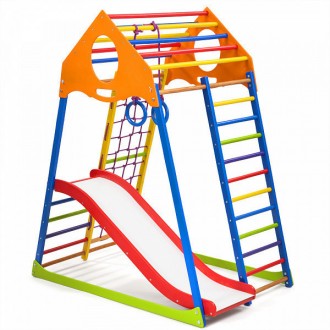 
Детская разноцветная игровая площадка с горкой «KindWood Color Plus 1&raq. . фото 4