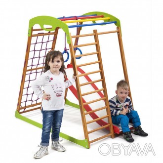 
Детский спортивный деревянный уголок «BabyWood Plus 1» ТМ Sportbaby. . фото 1