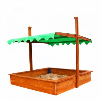 
Детская деревянная песочница с навесом и крышкой ТМ Sportbaby, размер 1.5х1.45х. . фото 5