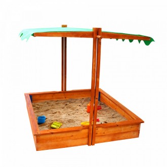 
Детская деревянная песочница с навесом и крышкой ТМ Sportbaby, размер 1.5х1.45х. . фото 6