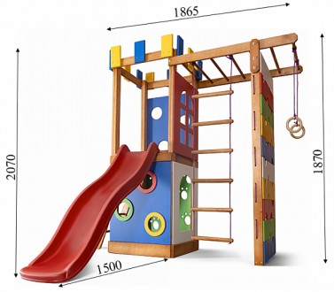 
Детский игровой комплекс с горкой "Babyland-16" ТМ SportBaby, размер 2,1х0.75х2. . фото 4