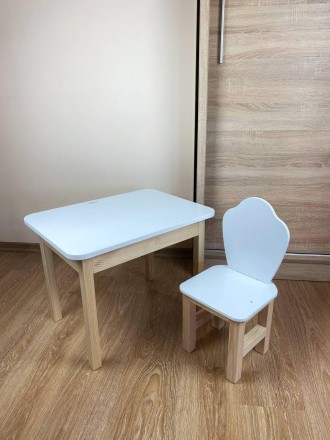 
Белый детский стол со стулом с декоративной спинкой
Описание
• Размер стол. . фото 3
