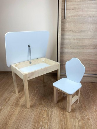 
Белый детский стол со стулом с декоративной спинкой
Описание
• Размер стол. . фото 2