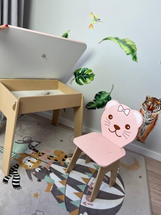 
Розовый детский стол со стулом "Pink Bear"
Описание
Размеры столика:
Ширина 45с. . фото 7