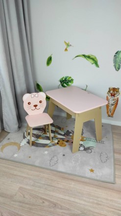 
Розовый детский стол со стулом "Pink Bear"
Описание
Размеры столика:
Ширина 45с. . фото 9