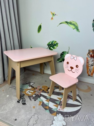 
Розовый детский стол со стулом "Pink Bear"
Описание
Размеры столика:
Ширина 45с. . фото 1
