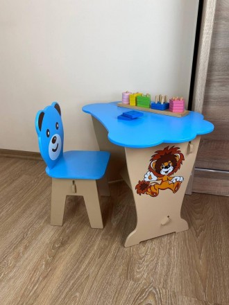 
Голубой детский стол-парта "Облако" со стулом фигурным
Описание
Размеры столика. . фото 3