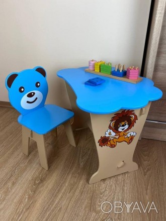 
Голубой детский стол-парта "Облако" со стулом фигурным
Описание
Размеры столика. . фото 1
