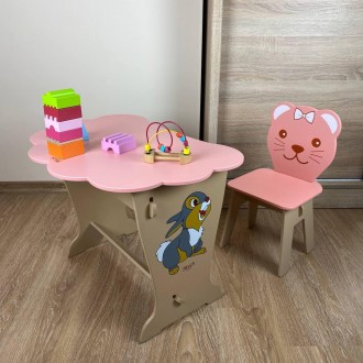 
Розовый детский стол-парта "Облако" со стулом фигурным
Описание
Размеры столика. . фото 5