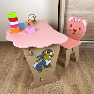 
Розовый детский стол-парта "Облако" со стулом фигурным
Описание
Размеры столика. . фото 2