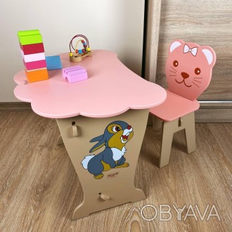 
Розовый детский стол-парта "Облако" со стулом фигурным
Описание
Размеры столика. . фото 1