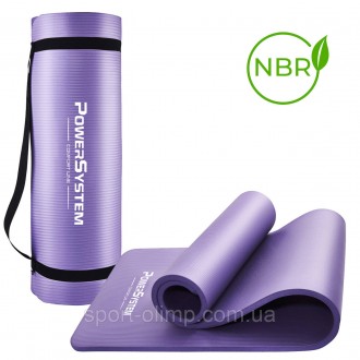 Коврик для йоги и фитнеса Power System PS-4017 NBR Fitness Yoga Mat Plus Purple . . фото 2