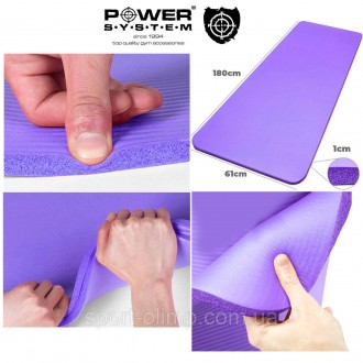 Коврик для йоги и фитнеса Power System PS-4017 NBR Fitness Yoga Mat Plus Purple . . фото 7