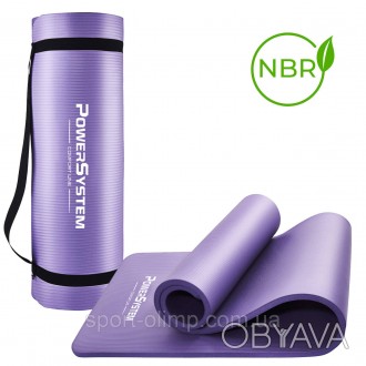 Коврик для йоги и фитнеса Power System PS-4017 NBR Fitness Yoga Mat Plus Purple . . фото 1