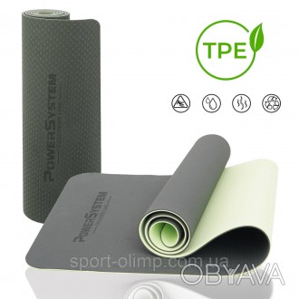 Коврик для йоги и фитнеса Power System PS-4060 TPE Yoga Mat Premium Green (183х6. . фото 1