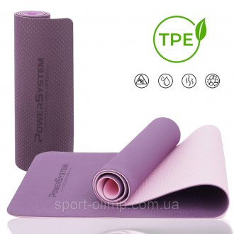 Коврик для йоги и фитнеса Power System PS-4060 TPE Yoga Mat Premium Purple (183х. . фото 2