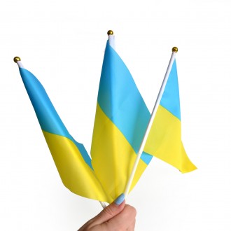 Прапор Україна на паличці з присоскою підійде для проведення мітингів, акцій, ре. . фото 2
