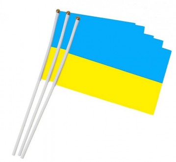Прапор Україна на паличці з присоскою підійде для проведення мітингів, акцій, ре. . фото 7