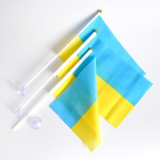 Прапор Україна на паличці з присоскою підійде для проведення мітингів, акцій, ре. . фото 5